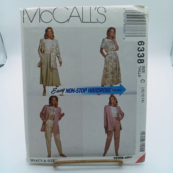 McCall's 6338 Easy Non-Stop Wardrobe Sewing Pattern Size C (10-12-14) Misses - Picture 1 of 2